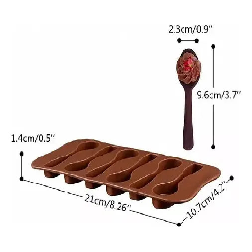 Moldes De Chocolates Moldes Silicona Chocolate Cucharas 6cav Bordó