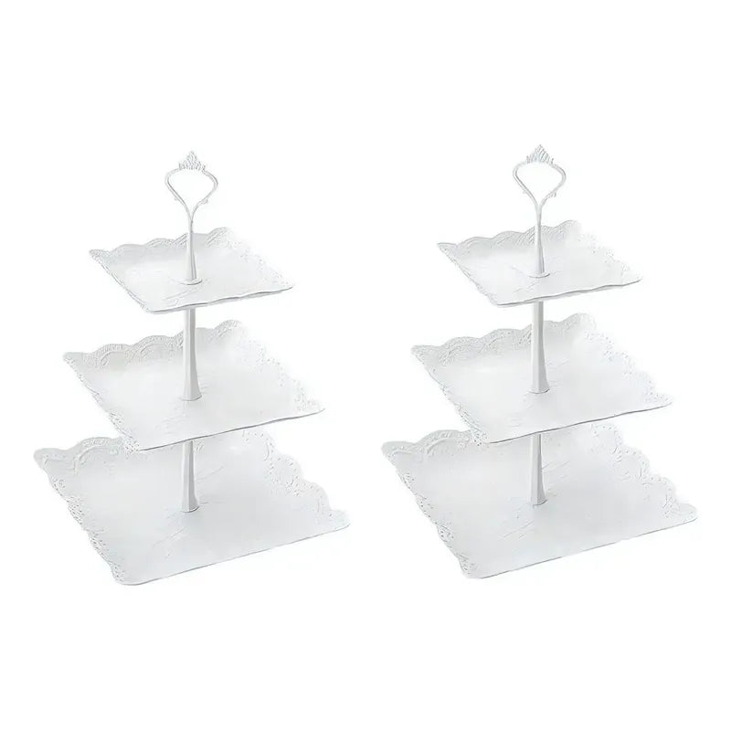 Pack X2 Porta Torta Porta Cupcakes Torre Porta Cupcakes Tortero Alzadores De Torta Bases Para Tortas Porta Cupcakes... Blanco