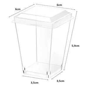 10 Vasos Para Postres Set De Vasos Shot Postres Con Tapa Vasos Para Postres Con Tapa Vasos Plasticos Reutilizables Vasos... Transparente