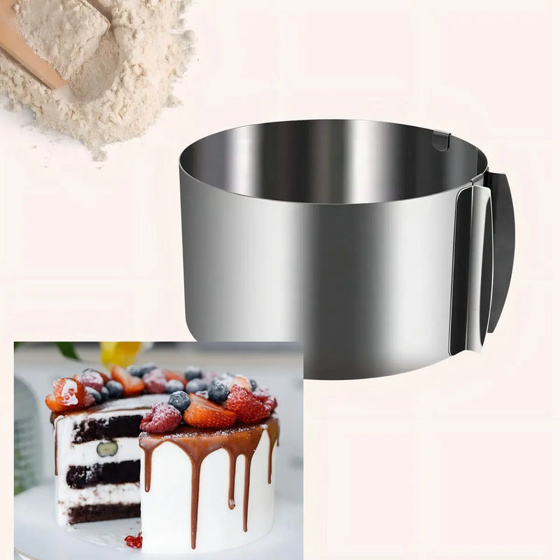Molde De Torta Moldes Para Tortas Anillo Redondo Ajustable Gris Claro