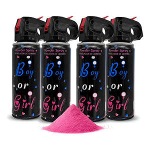 Set 4 Extintor Humo Revelacion De Genero Cañon Spray Color Rosado