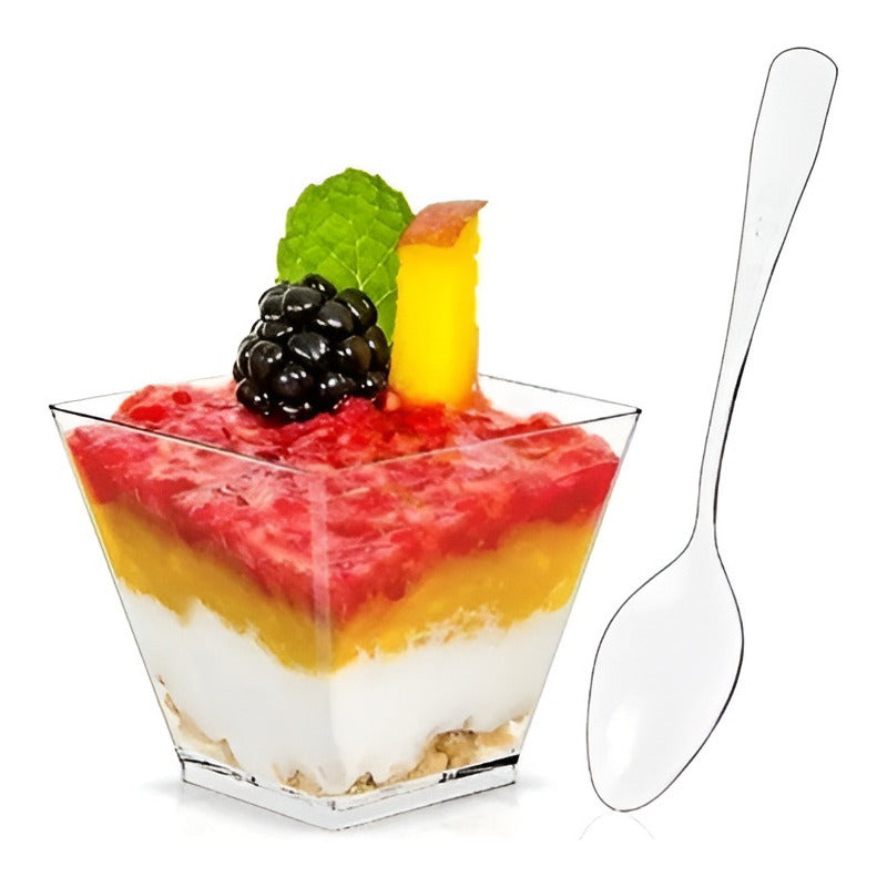 200 Mini Cucharas Cucharas Plasticas Cuchara Postre Cuchara Transparentes
