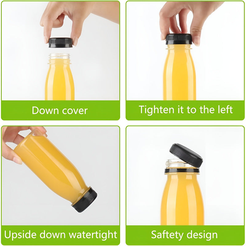 X24 Botellas Plasticas Transparentes Botella Con Tapa 300ml Transparente