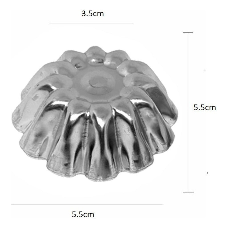 Pack 24 Molde Mini Tartaleta Moldes Tarta De Coctel Flor 5.5 Gris