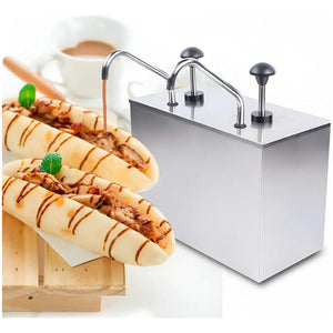 Dispensador De Salsa Comercial Dispensador Salsa Doble 4l Dosificador Acero Inoxidable Para Condimentos Dispensadores Para Aderezos Bomba Dispensadora Cabezal De Presion Dispensador Pasteleriuscl