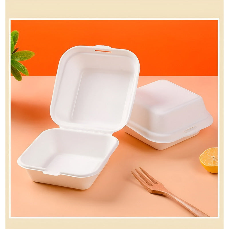 Set X50 Envases De Plumavit Para Comida Envase Hamburguesas Blanco