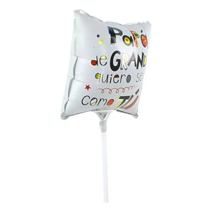 Globo De Papel Metalizado Para Día Del Padre Blanco 45 Cm