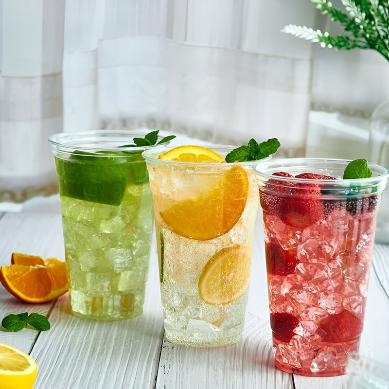 50 Vaso Plastico Desechable Vasos Transparentes 16oz 500ml Transparente