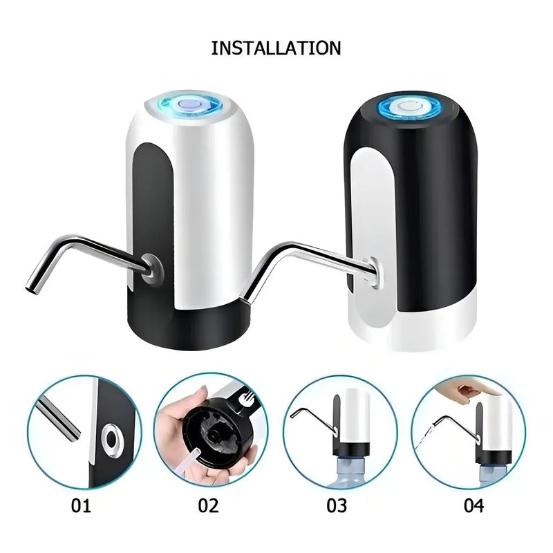 Bomba Dispensador Usb Agua Electrónico Recargable Botellón Dispensador De Agua Sobre Mesa Bombas Para Bidones... Negro