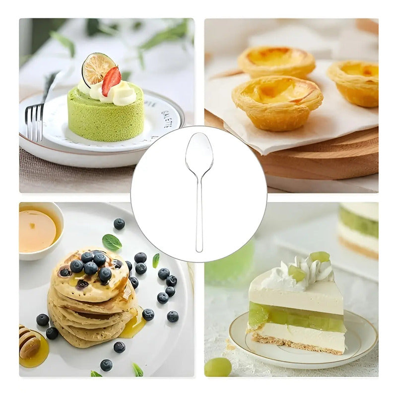 Pack De 200 Mini Cucharas De Plástico Pasteleriuscl Transparentes Para Postre Y Helado