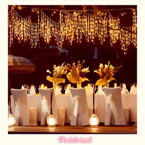 Set X4 Guirnalda De 100 Luces Led Cascadas Luces Exterior Amarillo