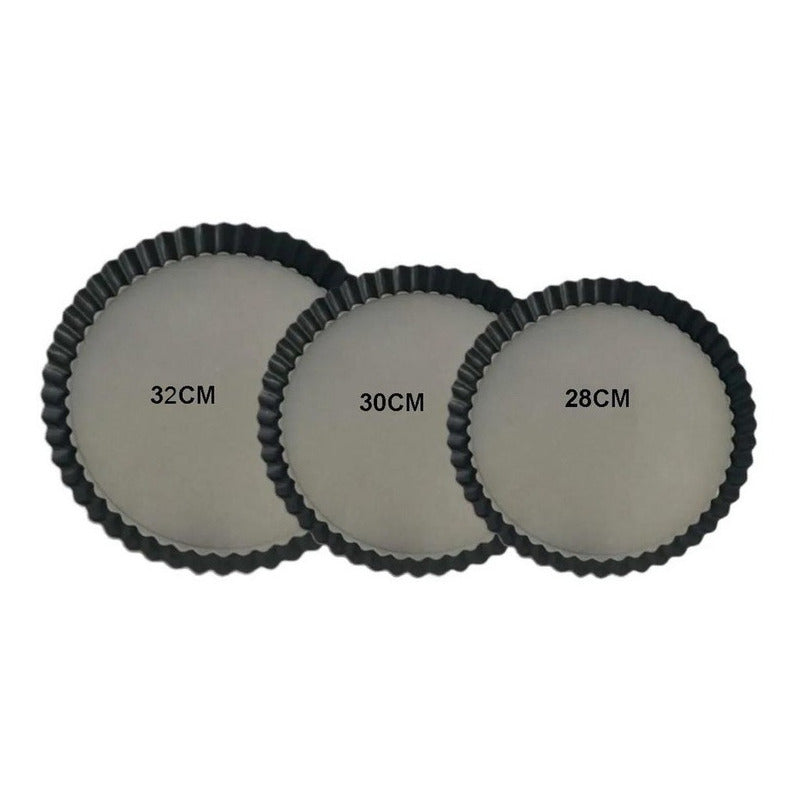 Pack 3 Moldes Desmontables Kuchen Pie 28 30 32cm Desmontable Gris