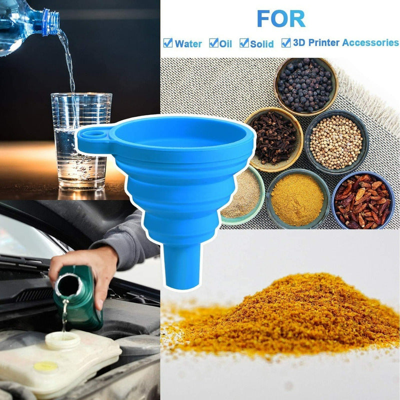 Pack X10 Embudo Plastico Embudo De Silicona Plegable Embudo