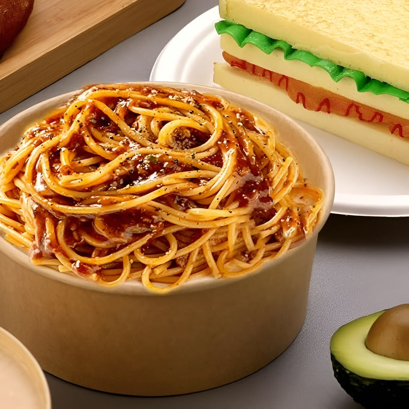 50 Bowl Con Tapa Bowls Plastico Bowl Kraft Envases 1000 Cc Beige