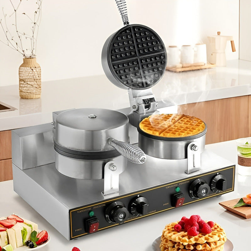 Waflera Doble Maquina Para Waffles Waflera Grande 1250w