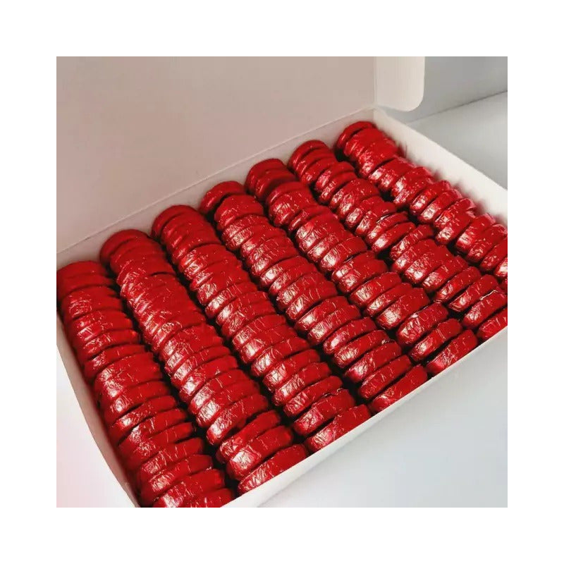 100 Envoltorios De Bombones Laminas Papel Metalizados Bombon Rojo