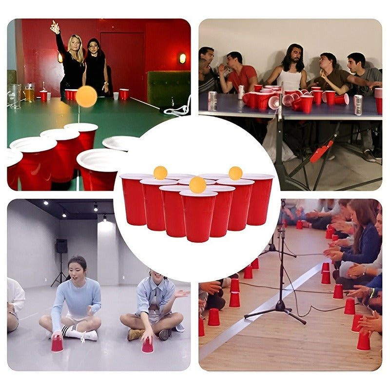 50 Vasos Plasticos Vaso Desechable Grande Bicolor 16oz 473ml Rojo 473 Ml