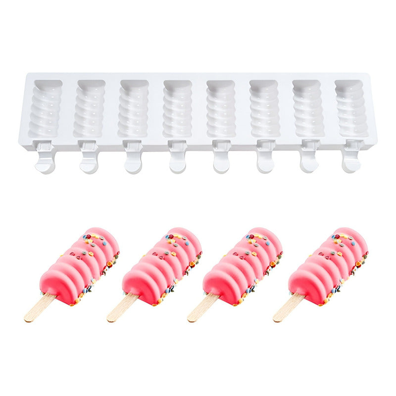 Moldes De Silicona Para Helados Molde Paletas Helado Mini050 Blanco 050