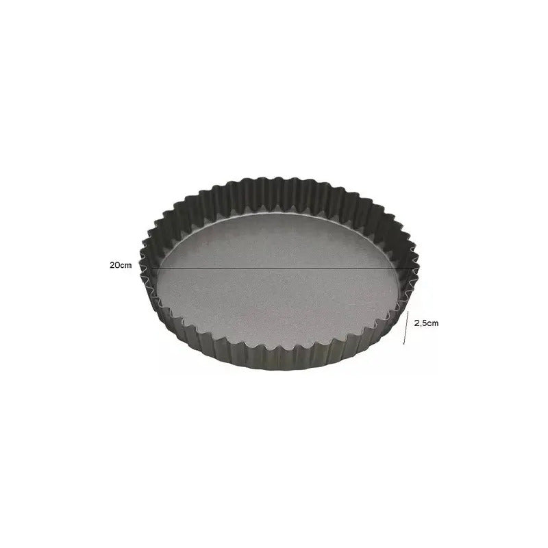 Pack X2 Moldes Desmontables Pastelería 20cm Metal Antiadherente Gris