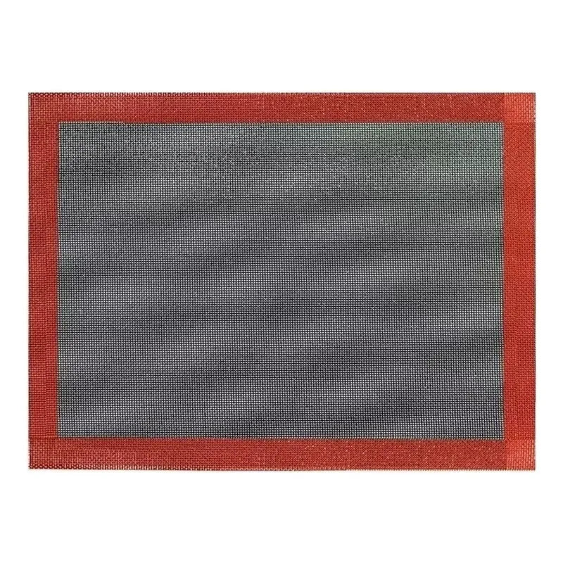 4 Lamina Silicona Tapete Horno Microperforado Silpat 30x40cm Negro/rojo