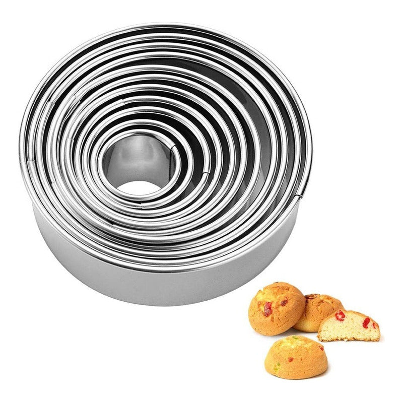14 Moldes Galletas Circulo Molde De Galleta Cortador Galleta Plateado