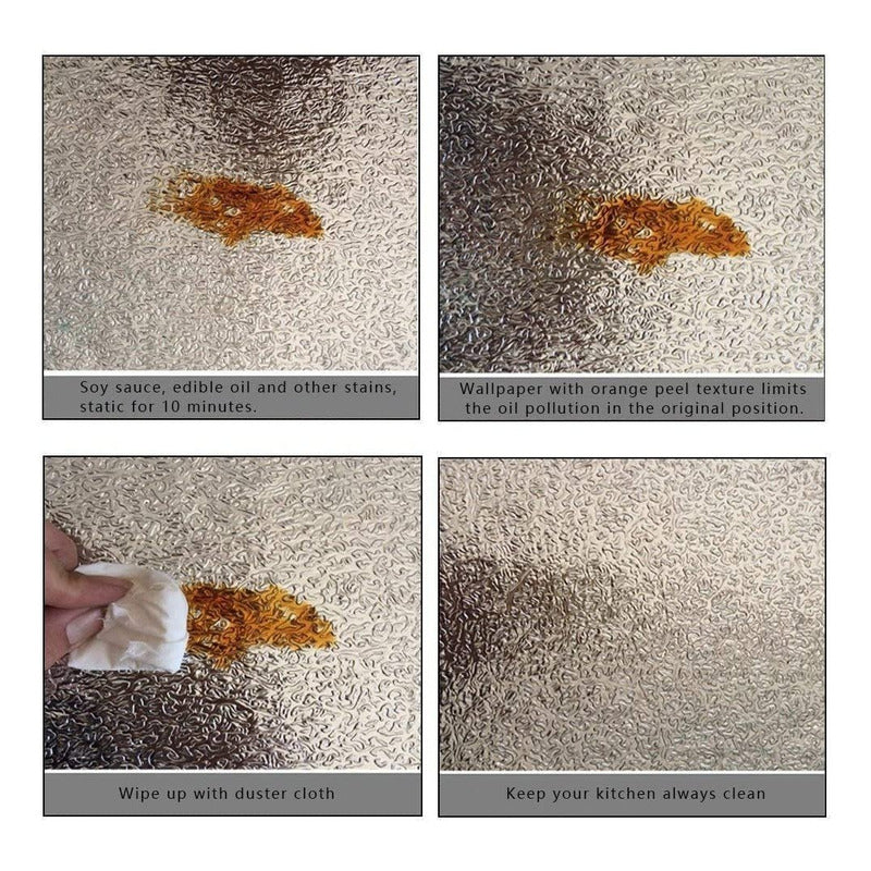 Papel Aluminio Autoadhesivo Papel Mural Cocina Laminas 3mts Gris Rollo 3mx40cm  120403