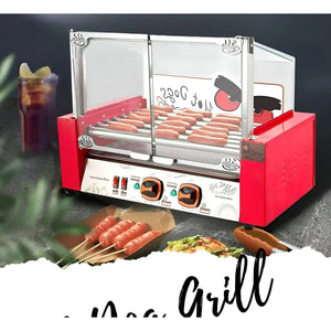 Parrilla Hot Dog Rostizador Vienesas Calentador Pan 7 Roller Maquina Completos
