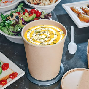 X25 Pote Sopa Contenedor De Alimentos Pote Kraft C/tapa 26oz