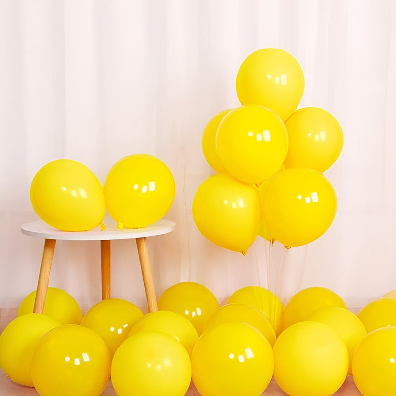 Set X50 Globos Cotillon Fiesta Globos De Cumpleaños 25cm Amarillo Globos De Cumpleaños