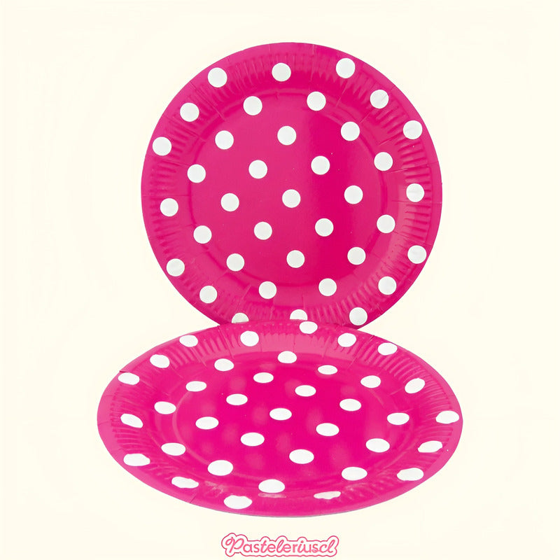 10 Platos Desechables Platos Cumpleaños Platos De Papel 18cm Fucsia
