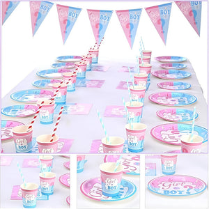 Set Decoración Revelacion De Genero Baby Shower Fiesta 16p/p