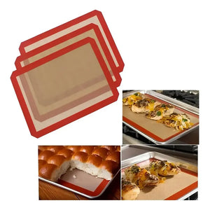 Tapete De Silicona Lamina De Silicona Tapete Horno 30x40cm Lamina De Galletas Alfombrillas Para Hornear Silicona Para... Beige/rojo