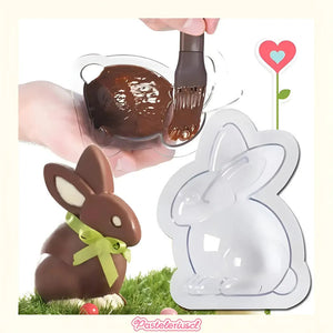 2 Moldes De Pascua Molde De Conejo Grande 3d Molde Para Pastel De Chocolate Bomba De Conejito Decoración De Pasteles De... Transparente