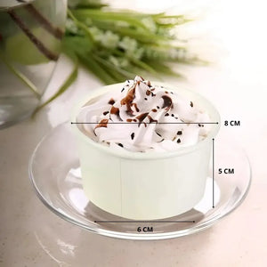 50 Vasos Polipapel Helado Vasos Desechables Pote Helado 4oz Blanco / Pote Helados 4oz