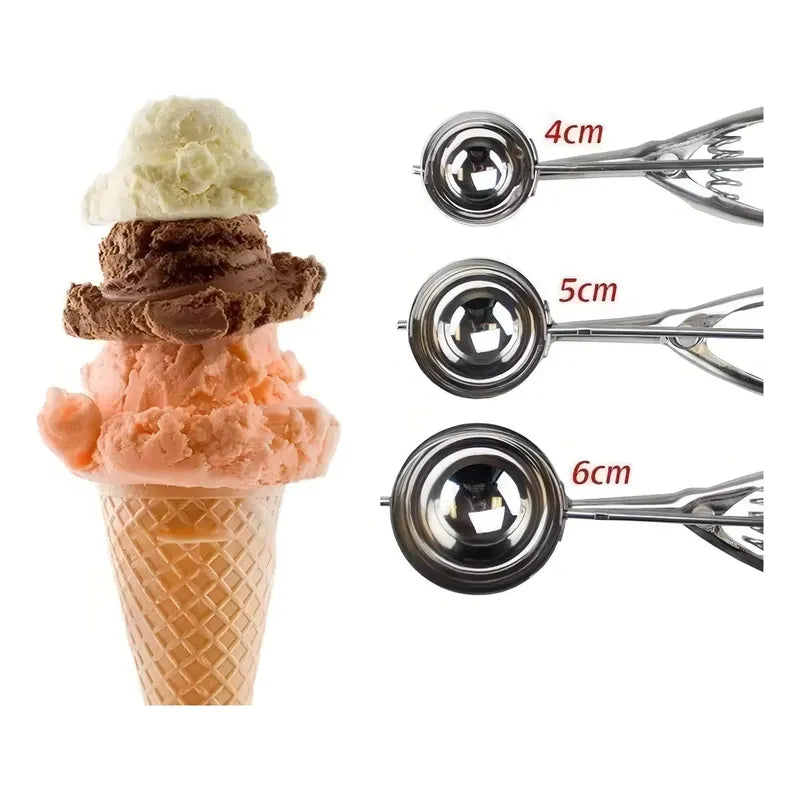 3 Cucharas Helado Porcionadora Cuchara Helado Cuchara De Helado Bola De Helado 5cm Cuchara Porcionadora Postres Galletas Helados Cucharas Para Hornear Con Liberación De Gatillo Pasteleriuscl Gris