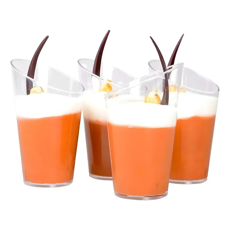 X200 Vasos Plasticos Set De Vasos Shot Postres Pocillo Desechables Pocillos Plásticos Para Postres 60ml Pasteleriuscl Transparente
