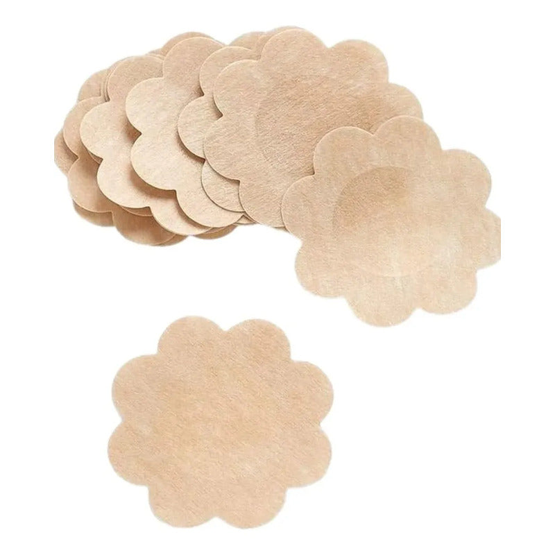 Pack X20 Cubre Pezón Pezoneras Parches Pezoneras Adhesivas Beige Flor Unica