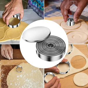 14 Moldes Galletas Circulo Molde De Galleta Cortador Cortador Galleta Molde Galleta Cortador De Galletas Insumos... Plateado
