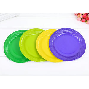 X10 Platos Desechables Colores Platos Desechables Plato 23cm