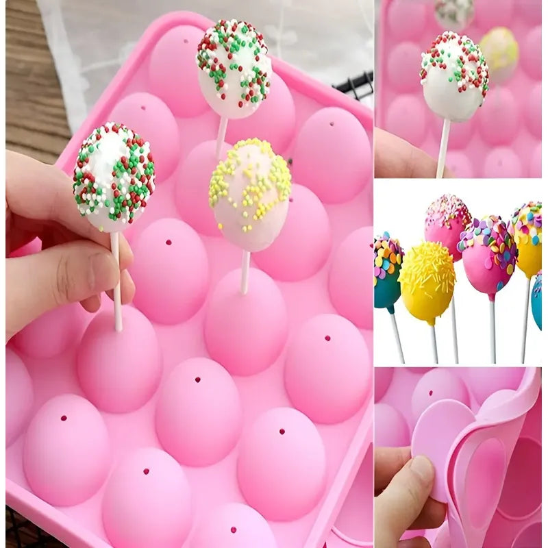 Moldes Silicona Queque Moldes Reposteria Cake Pops 20cav Molde De Silicona Esfera Moldes De Silicona Reposteria Moldes... Rosa / Molde Cake Pop 20 Cav