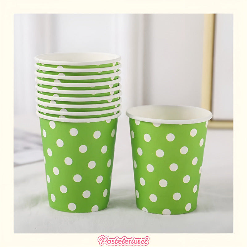 Vasos Desechables Suministros Fiestas Platos De Papel 18cm Verde Lima