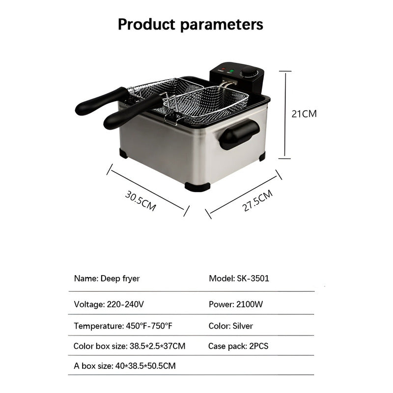 Freidoras Electricas Freidora De Aceite Freidora Papas 5.0l Plateado / Freidora De Aceite 50/60 Hz