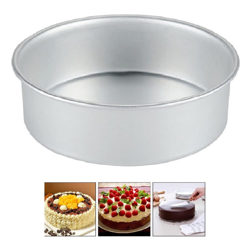 Molde Torta Moldes De Torta Molde Queque Molde Aluminio 22cm Gris