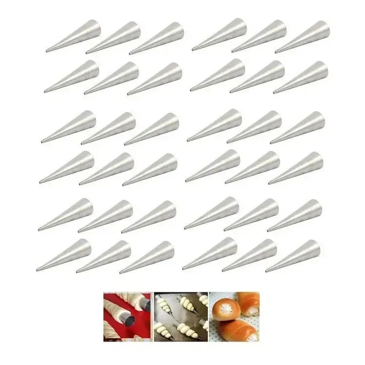 Pack X36 Cono Molde Para Cannoli Cachito Croissant Pan Danes Color Gris 42008