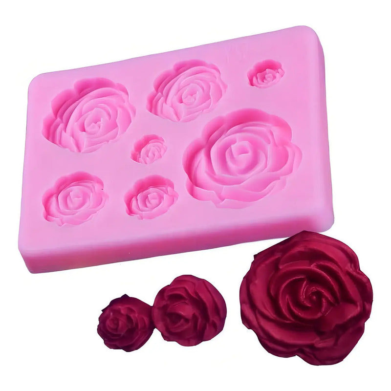 Molde De Silicona Molde Rosas Molde Fondant Rosas 7 Cavid Molde De Rosas Moldes De Silicona Moldes Fondant Rosa Pasteleriuscl