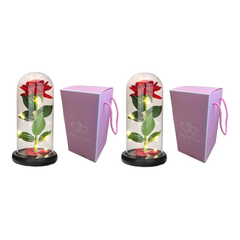 2 Rosas Eternas Rosa Eterna Rosa Preservada Led San Valentin