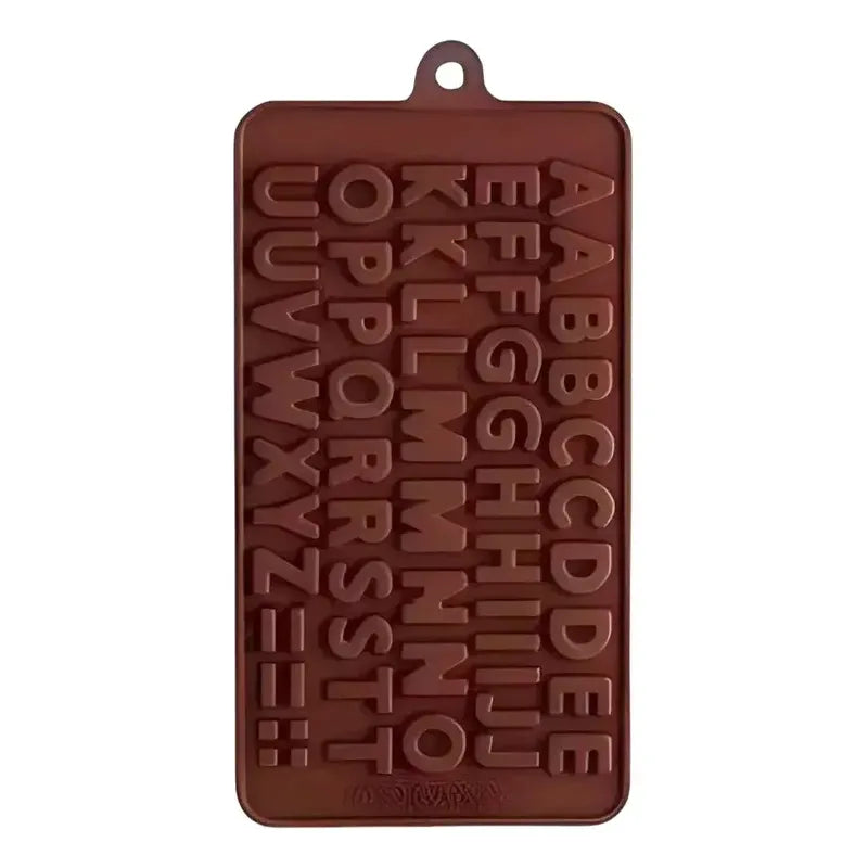 Moldes Chocolate Moldes De Silicona Molde Doble Abecedario Molde De Chocolate Molde De Silicona Moldes De Silicona Fácil... Marrón Claro