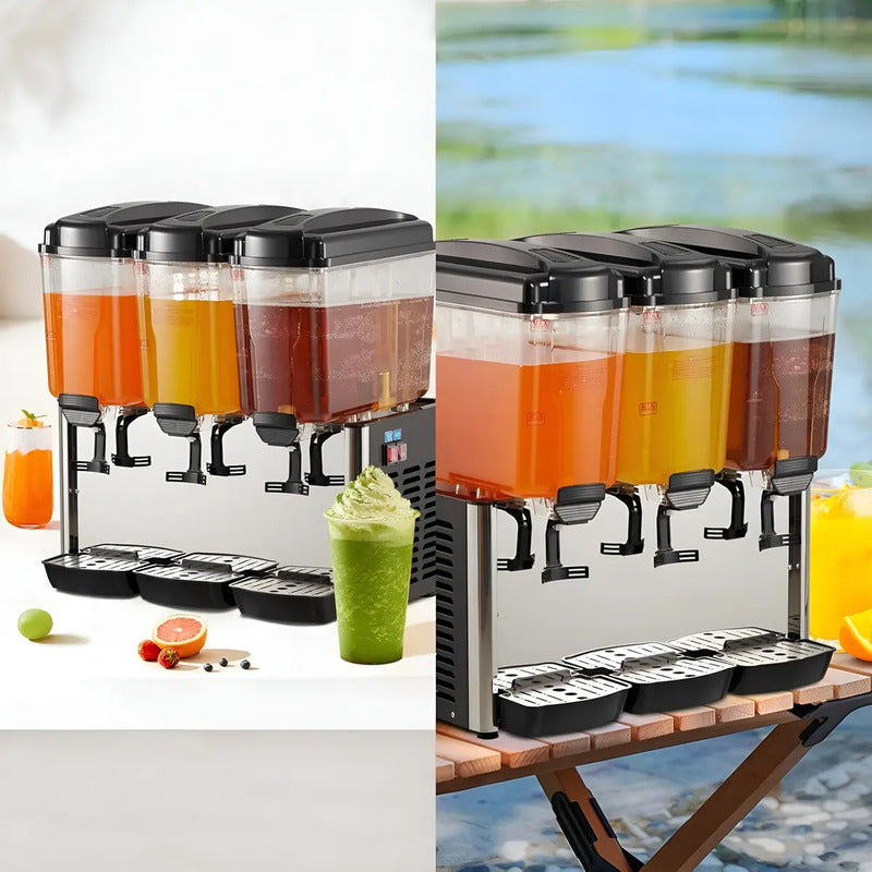 Dispensadores De Bebidas Frias Dispensador Electrico 3x18l Dispensador De Jugos Comercial Dispensadores Con Mezclador... Negro