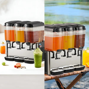 Dispensadores De Bebidas Frias Dispensador Electrico 3x18l Dispensador De Jugos Comercial Dispensadores Con Mezclador... Negro