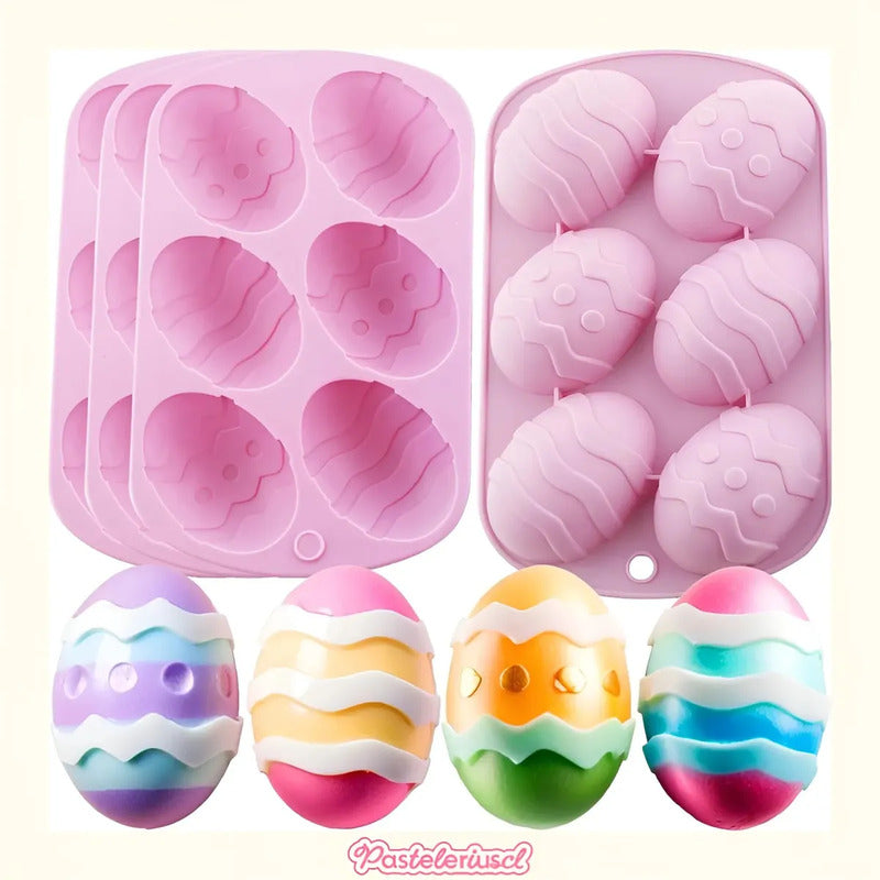 Moldes De Silicona Para Huevos De Pascua 6cav Huevos Grandes Para Rellenar Molde De Silicona En Forma De Huevo De Pascua... Multicolor